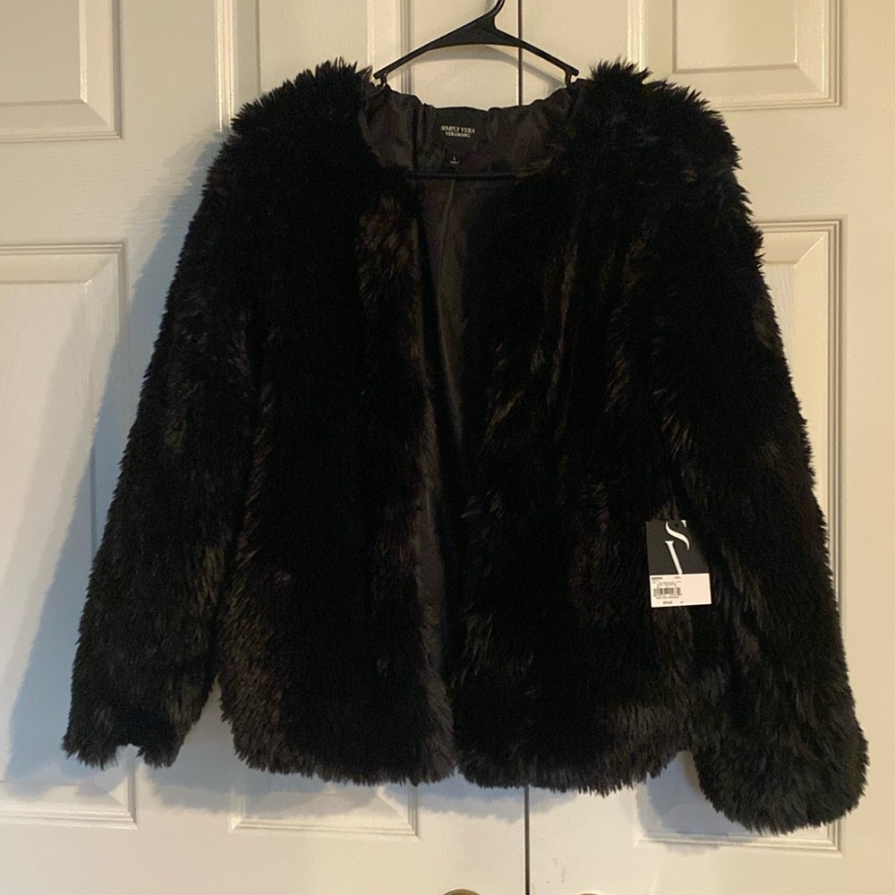 Vera Wang fur like coat. Just in time for the holidays.